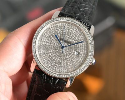 Ronde De Cartier Full Diamond Paved Citizen 8215 Movement 42mm 316L Steel Watch
